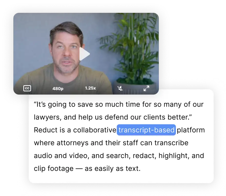 Get Reduct's AI legal transcription 