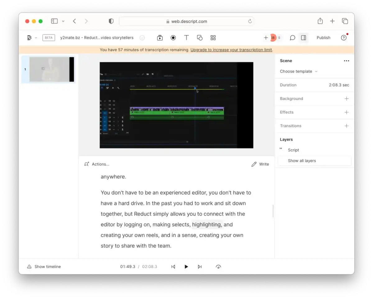 DescriptTranscriptionInterface