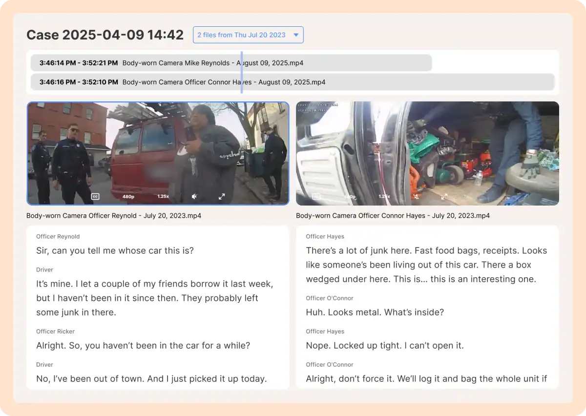 Multi cam view of officer shooting