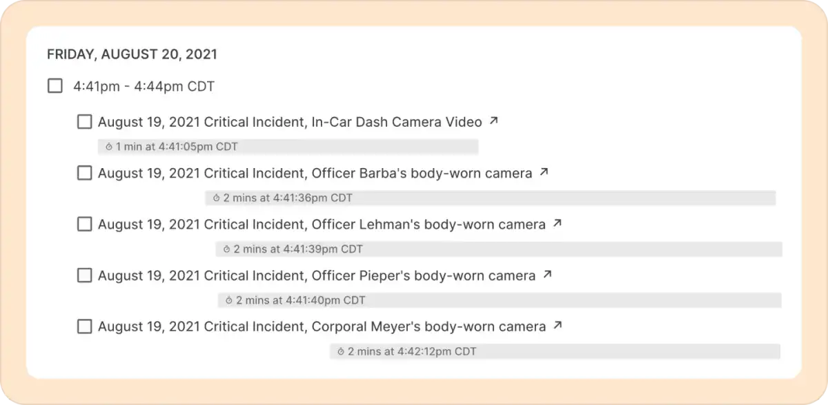 Timeline view in Reduct