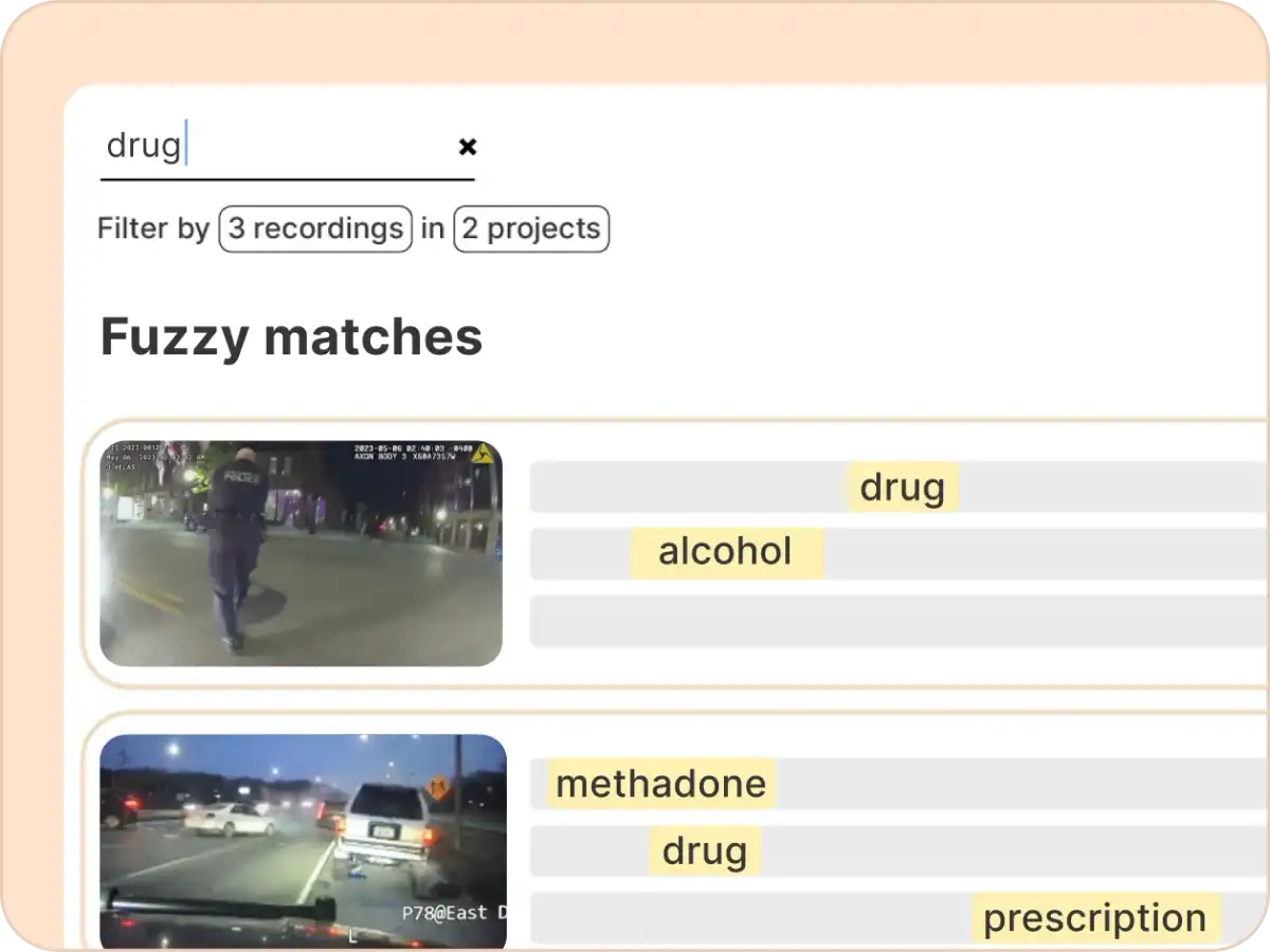 searching thorough a bodycam footage