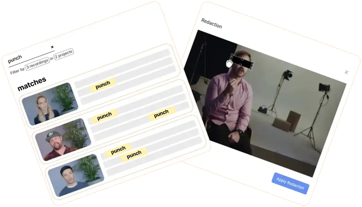 Reduct's search and redact feature