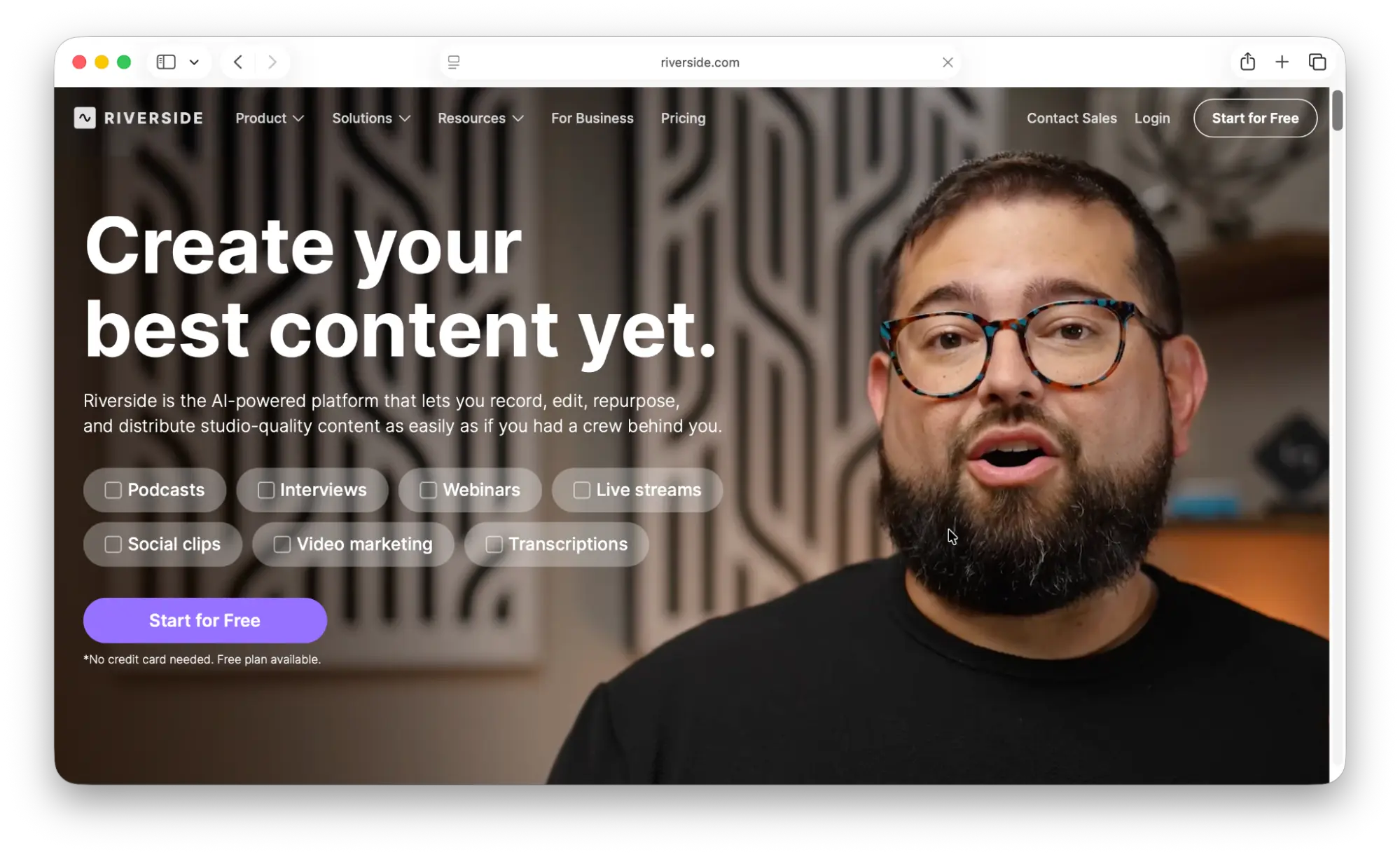 An image of Riverside home page.