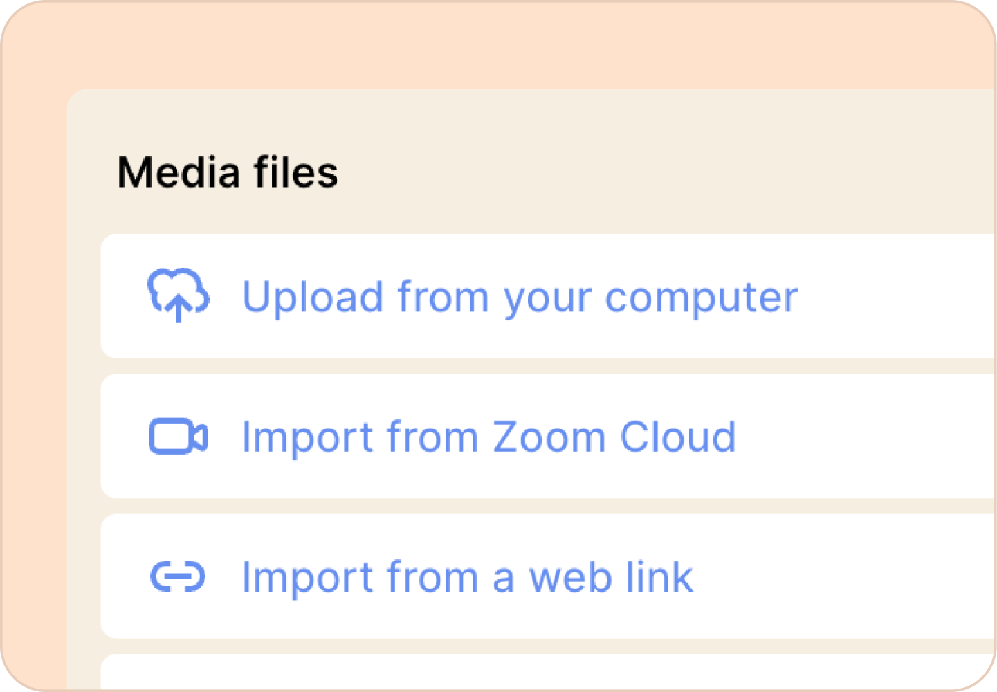 Reduct Upload screen