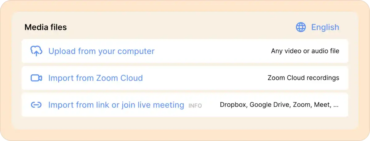 reduct upload interface