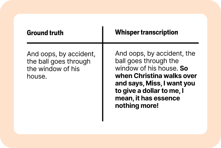 Example of hallucination in single truth systems