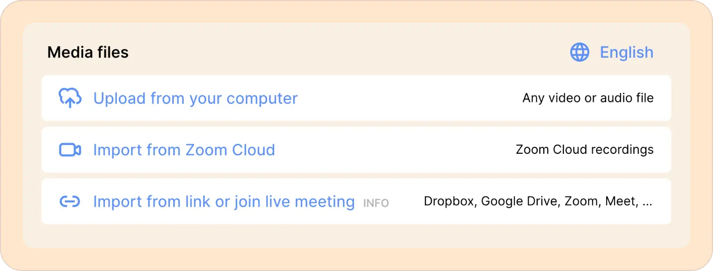 reduct upload interface