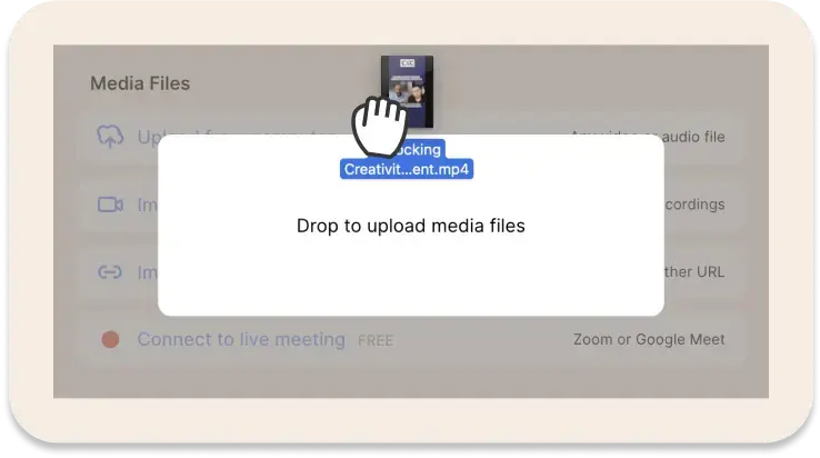 UI for dropping the video in Reduct