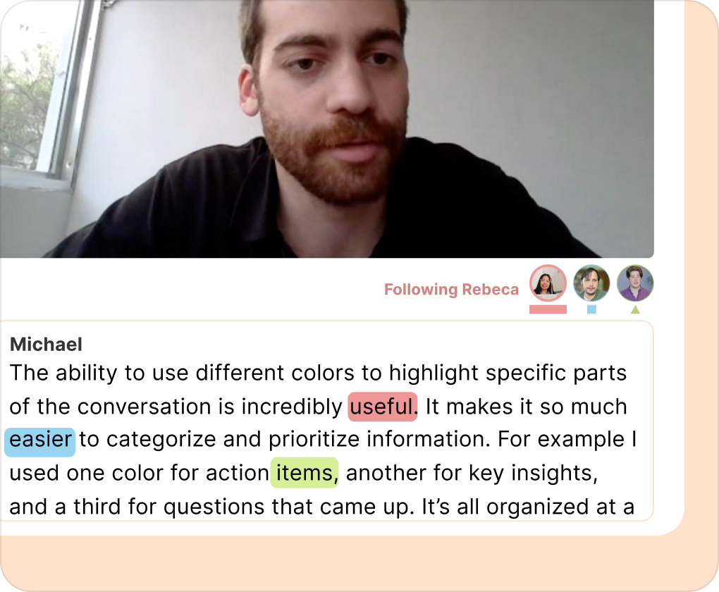 Reduct's web-based collaboration interface showing comments left on a shared paper edit