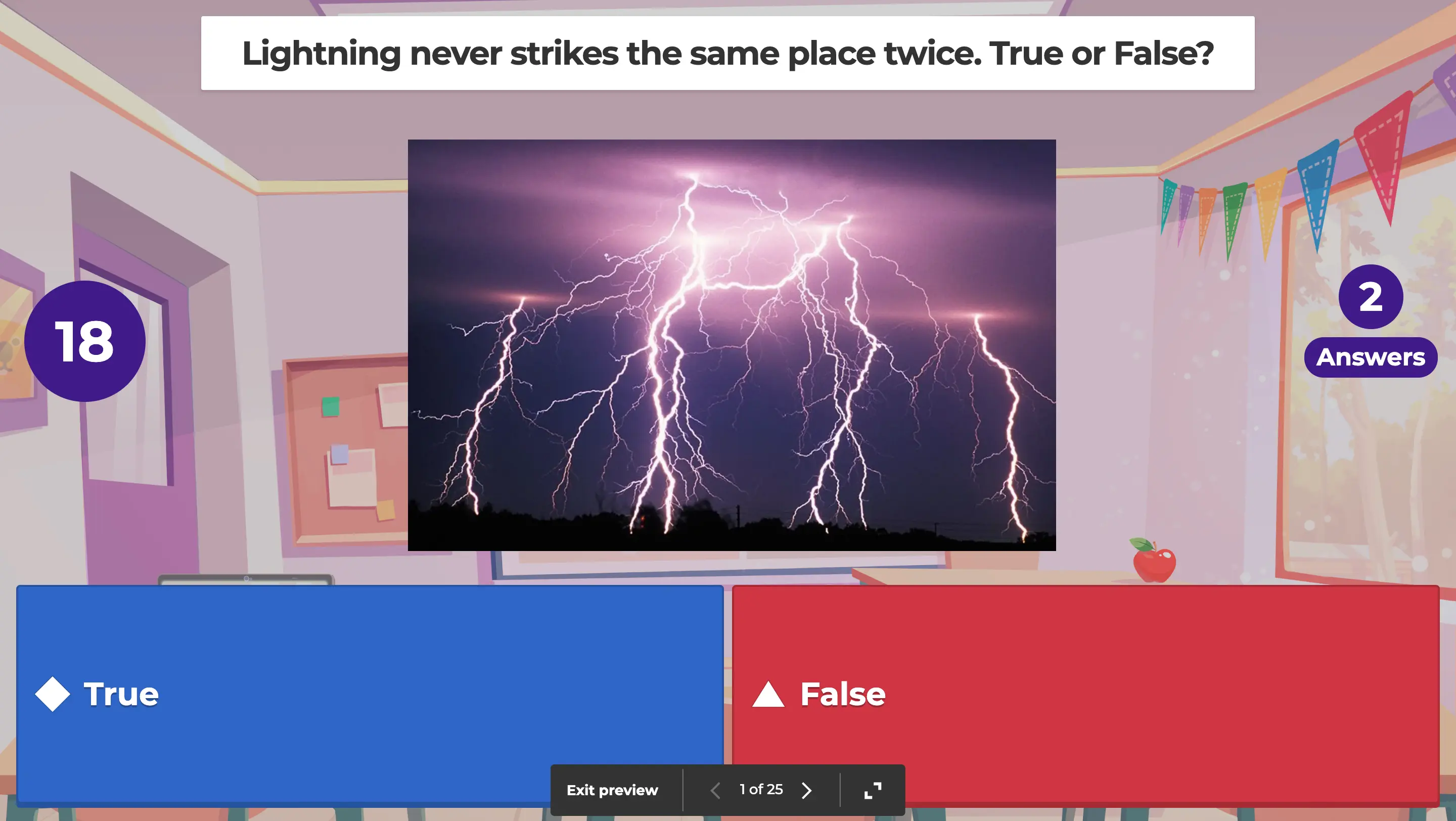 Kahoot True or False Question
