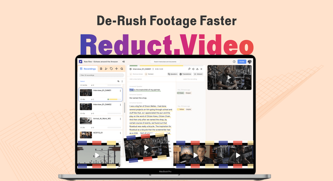 How to De-Rush Footage Faster with Reduct.Video