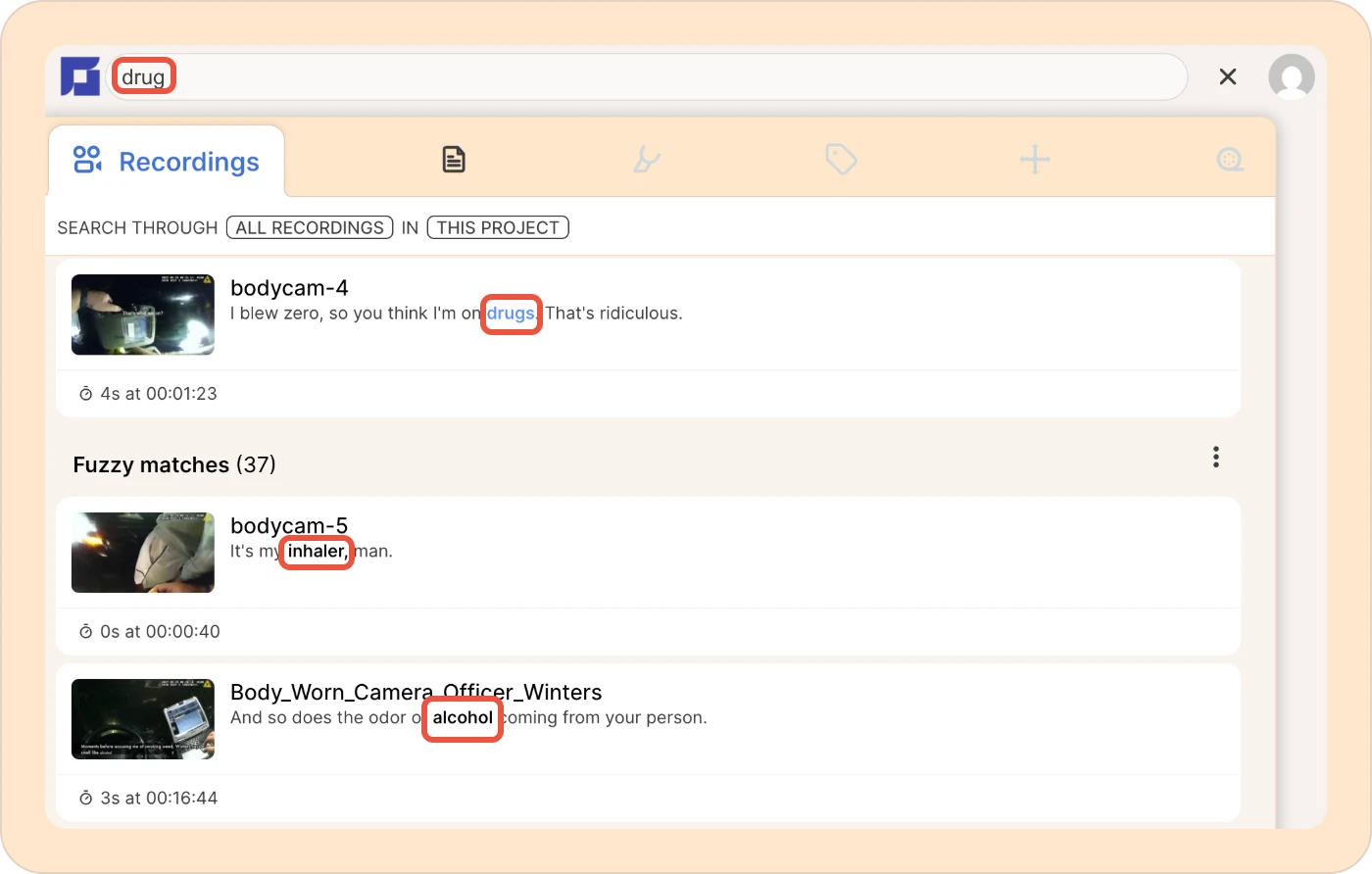 image of a fuzzy search in action