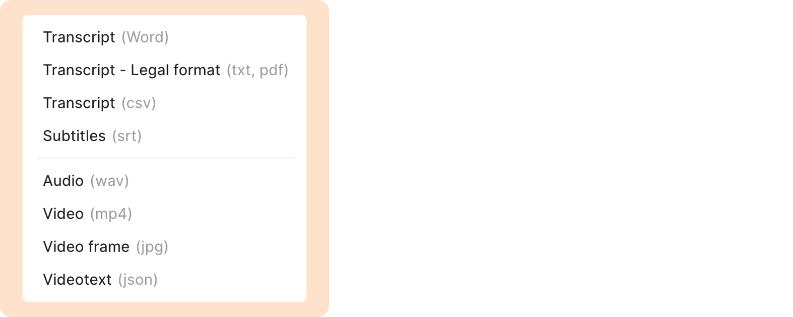 export options in Reduct