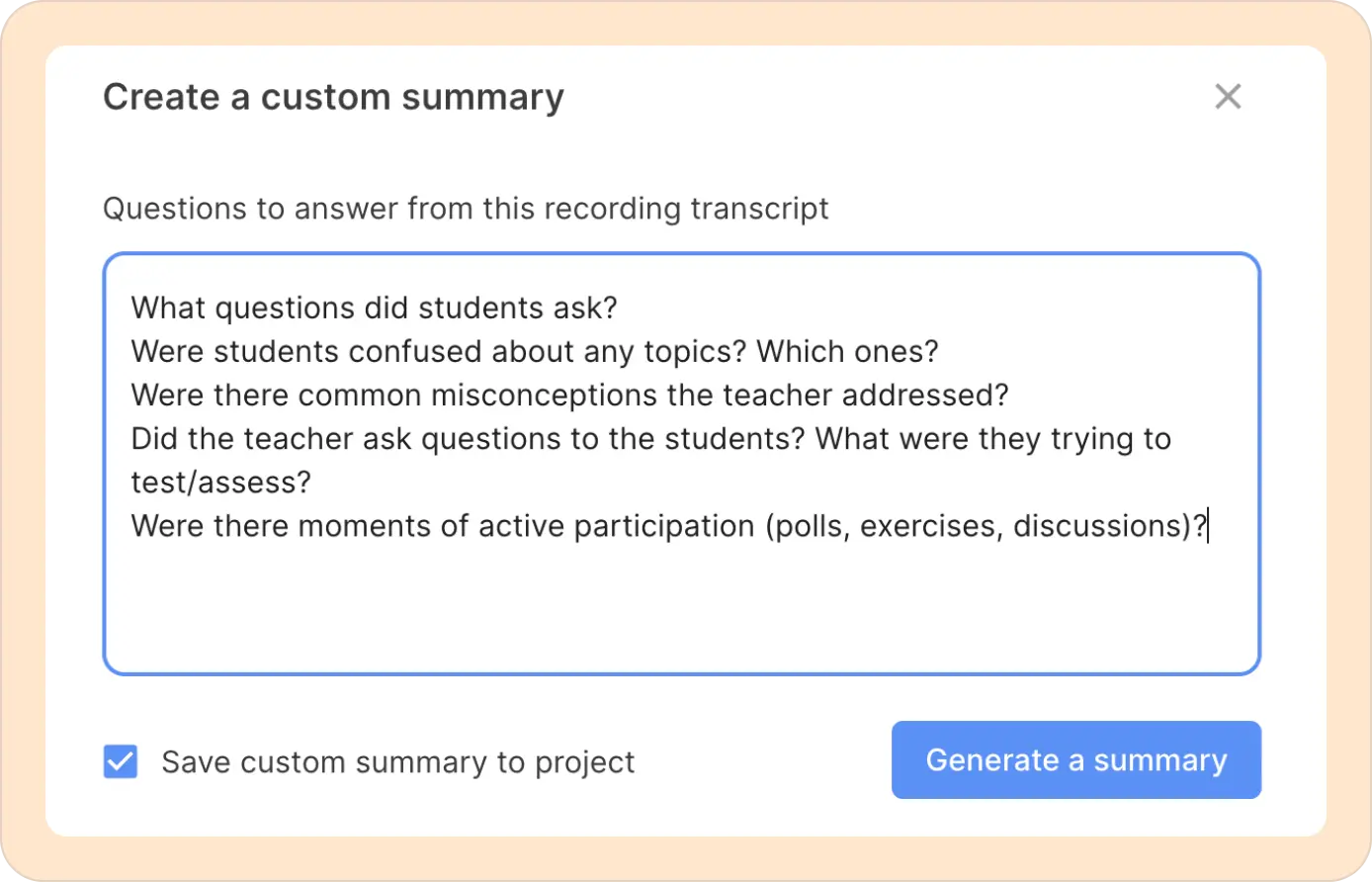 Summary by Themes