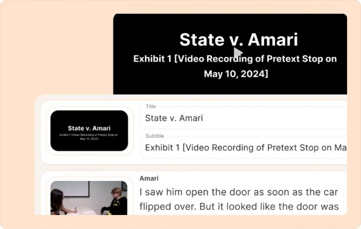 Creating video exhibits in Reduct