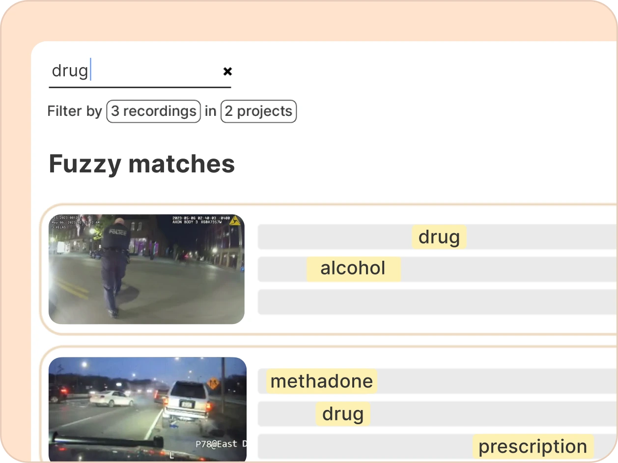 searching thorough a bodycam footage
