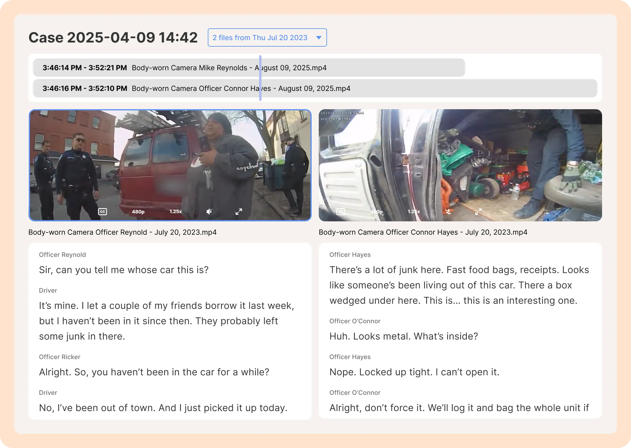 Multi cam view of officer shooting