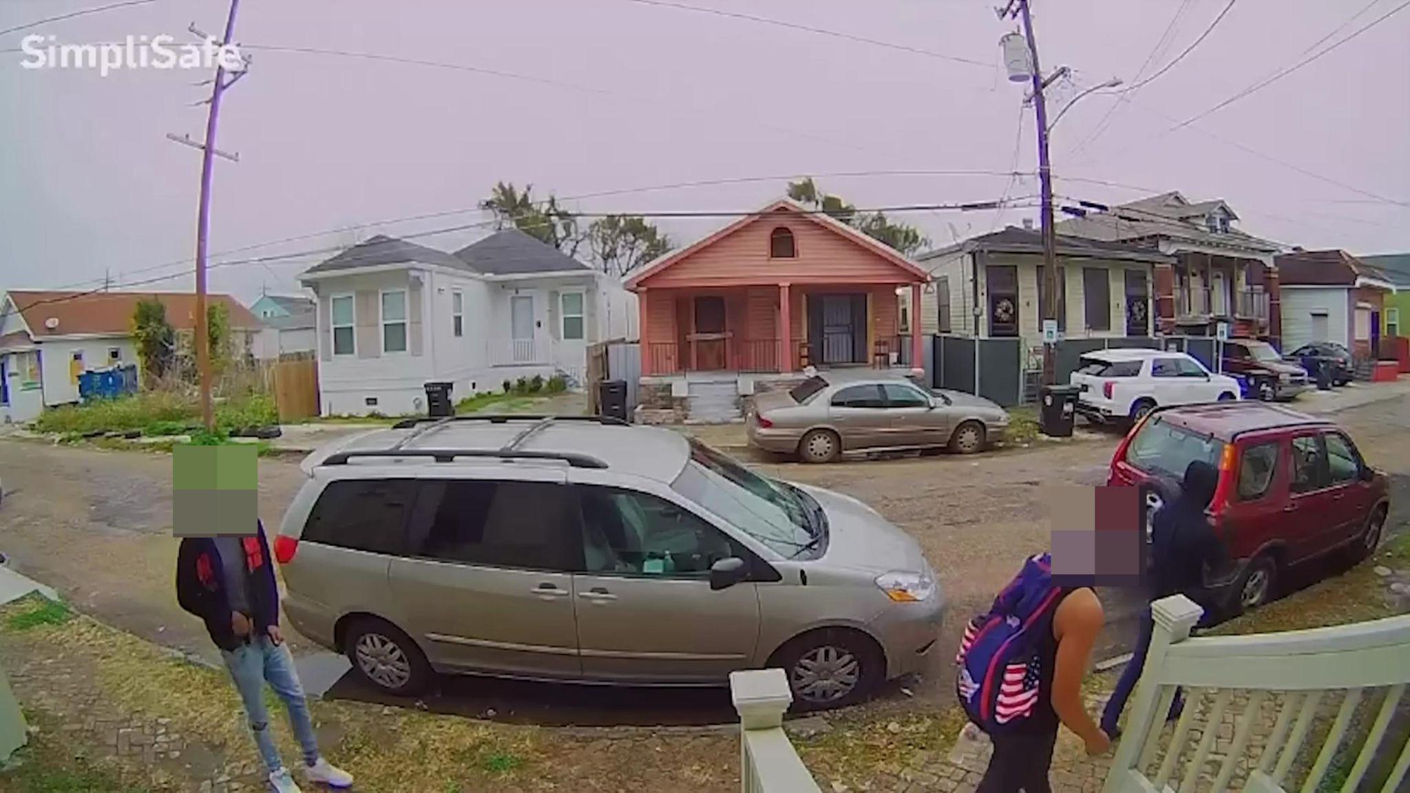 Blurring faces that were caught in surveillance camera.
