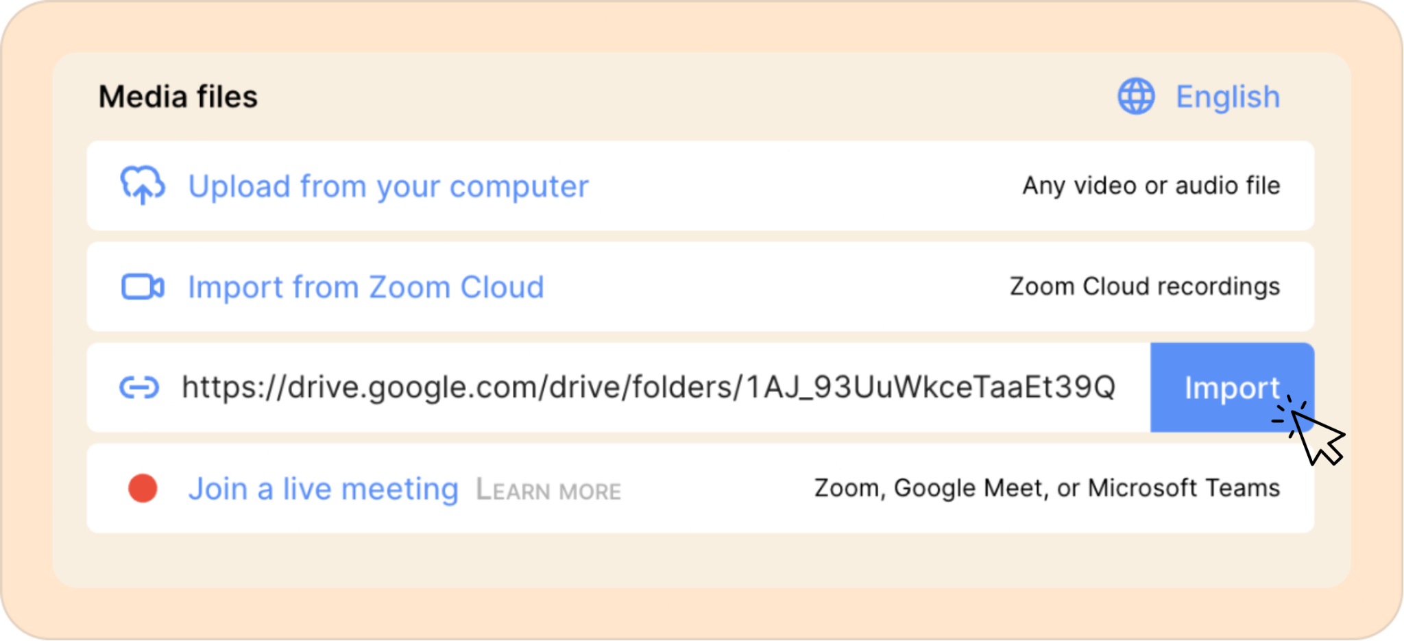 importing from drive