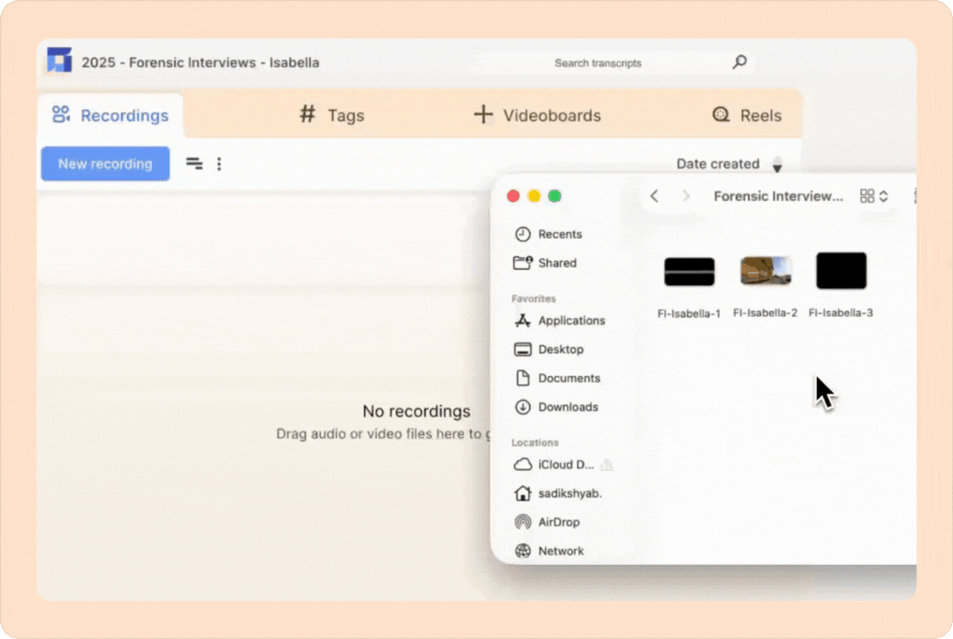 uploading forensic interview