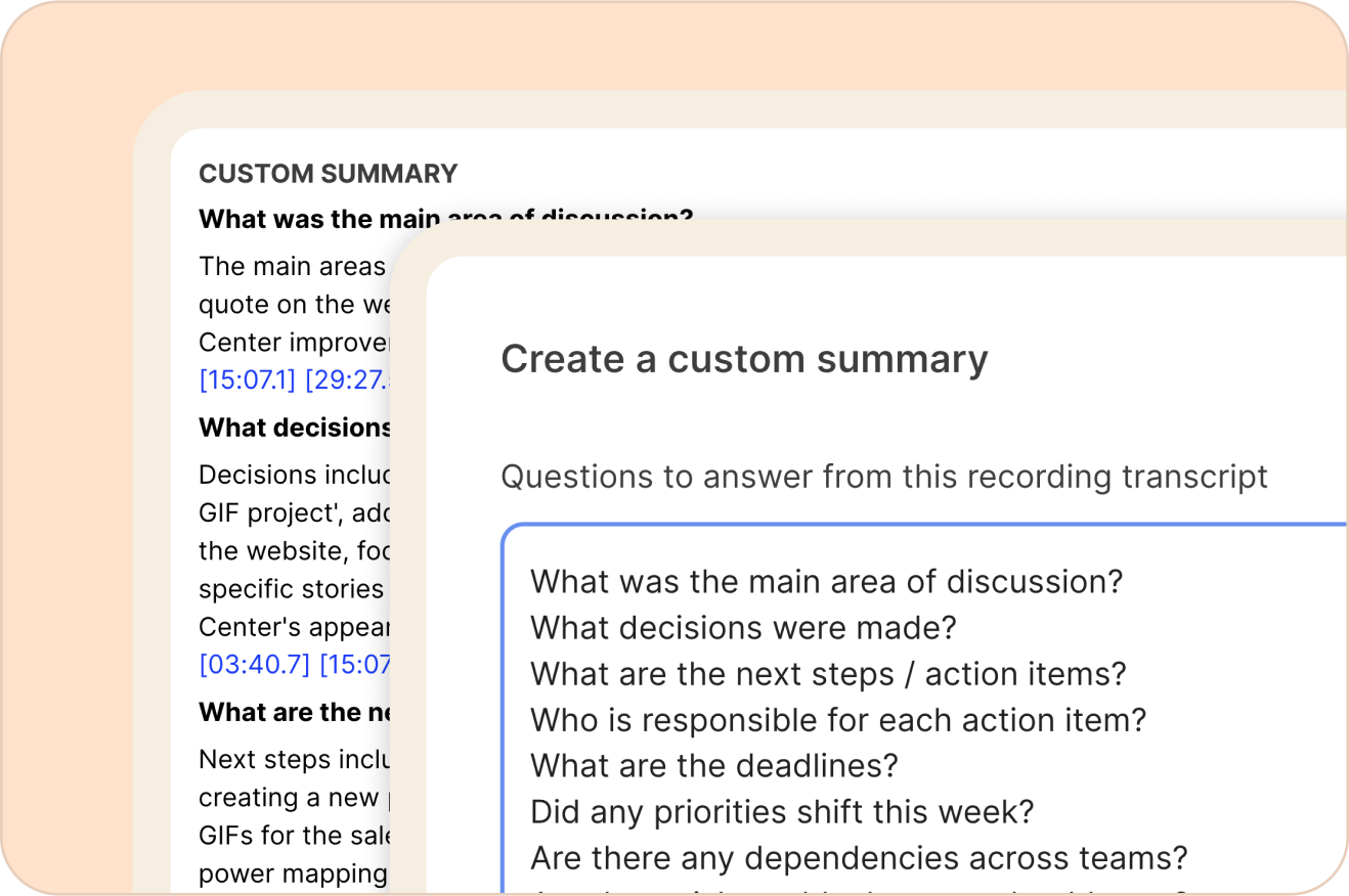 Custom summary in Reduct