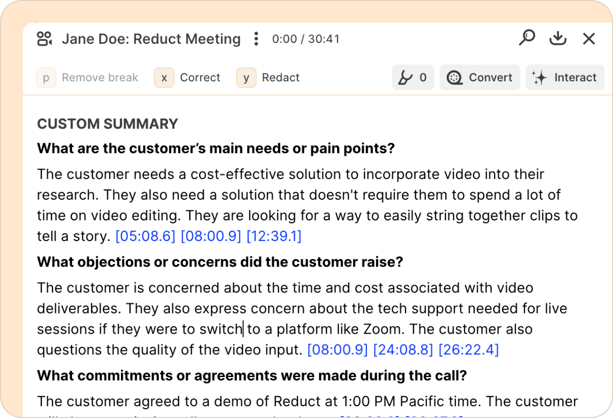 QuestionAnswerStyleCustomSummary