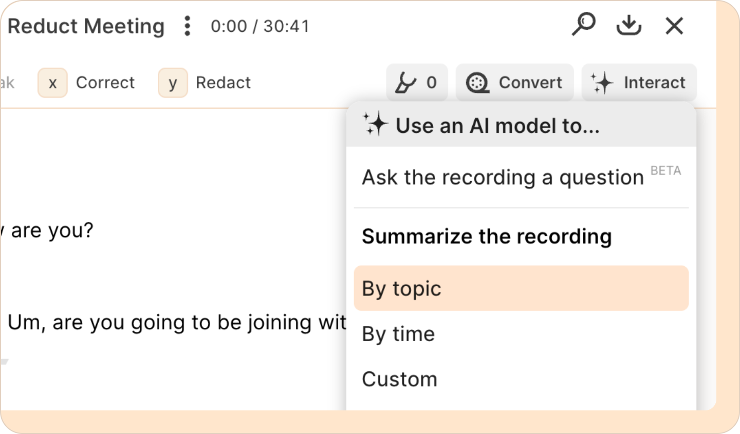 Reduct summarizer types
