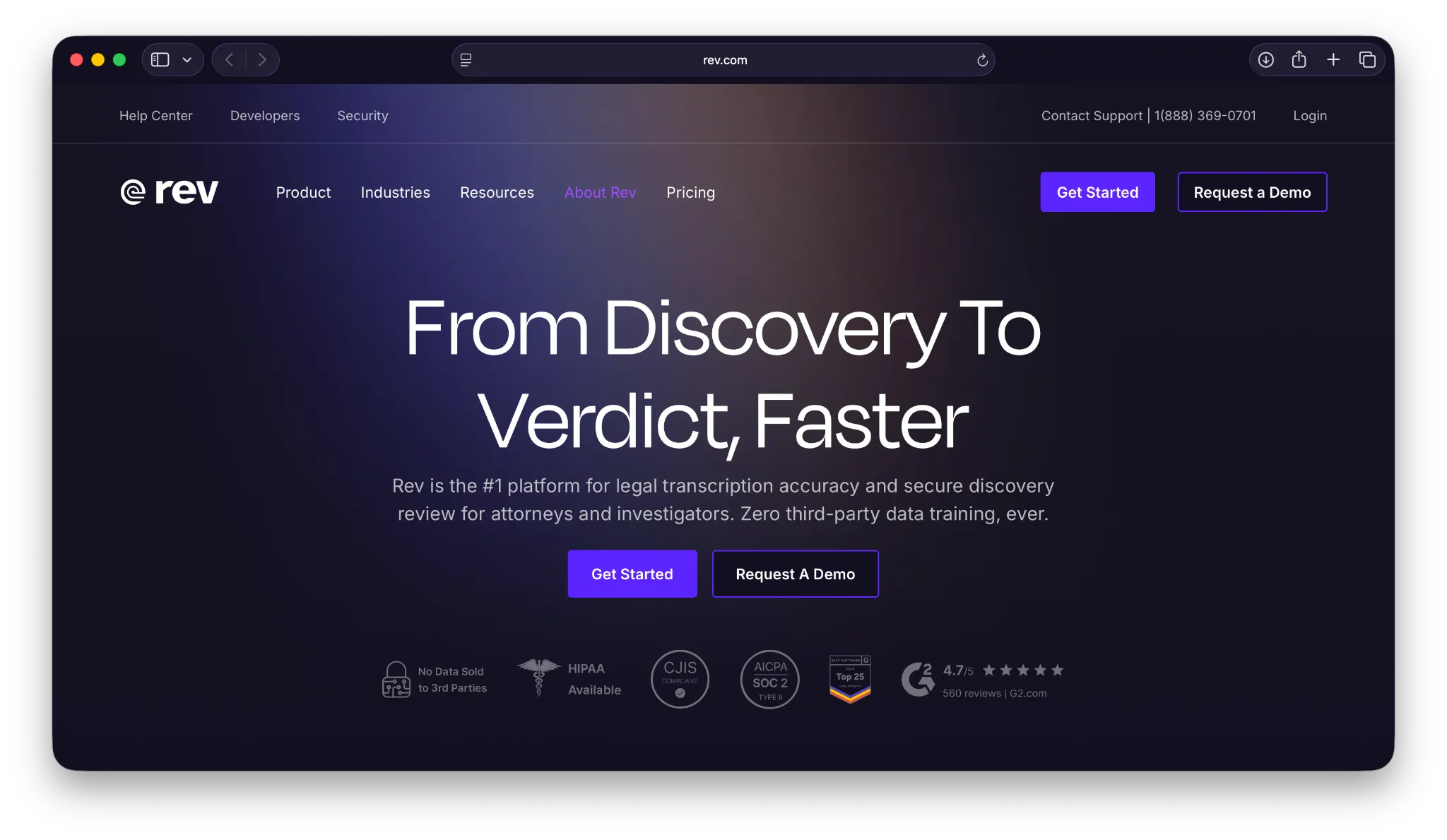 rev landing page