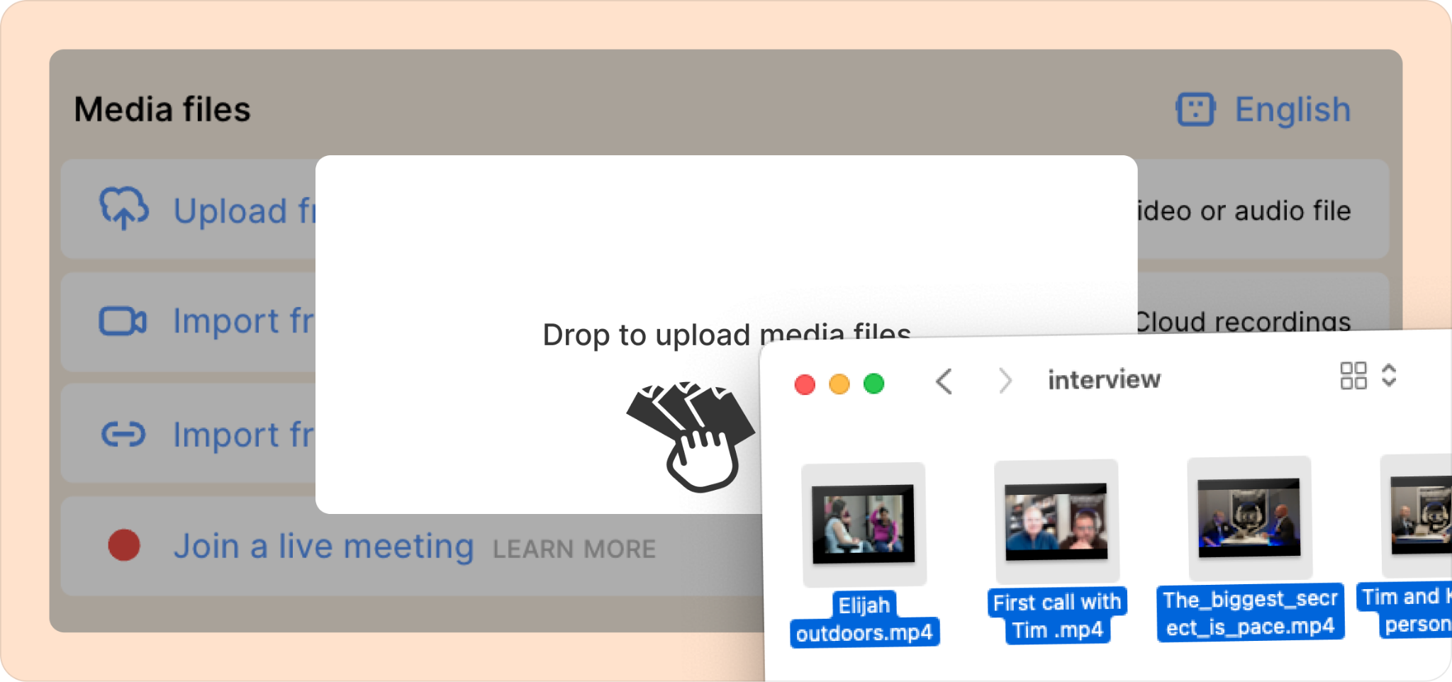 dragging and dropping multiple files into a project