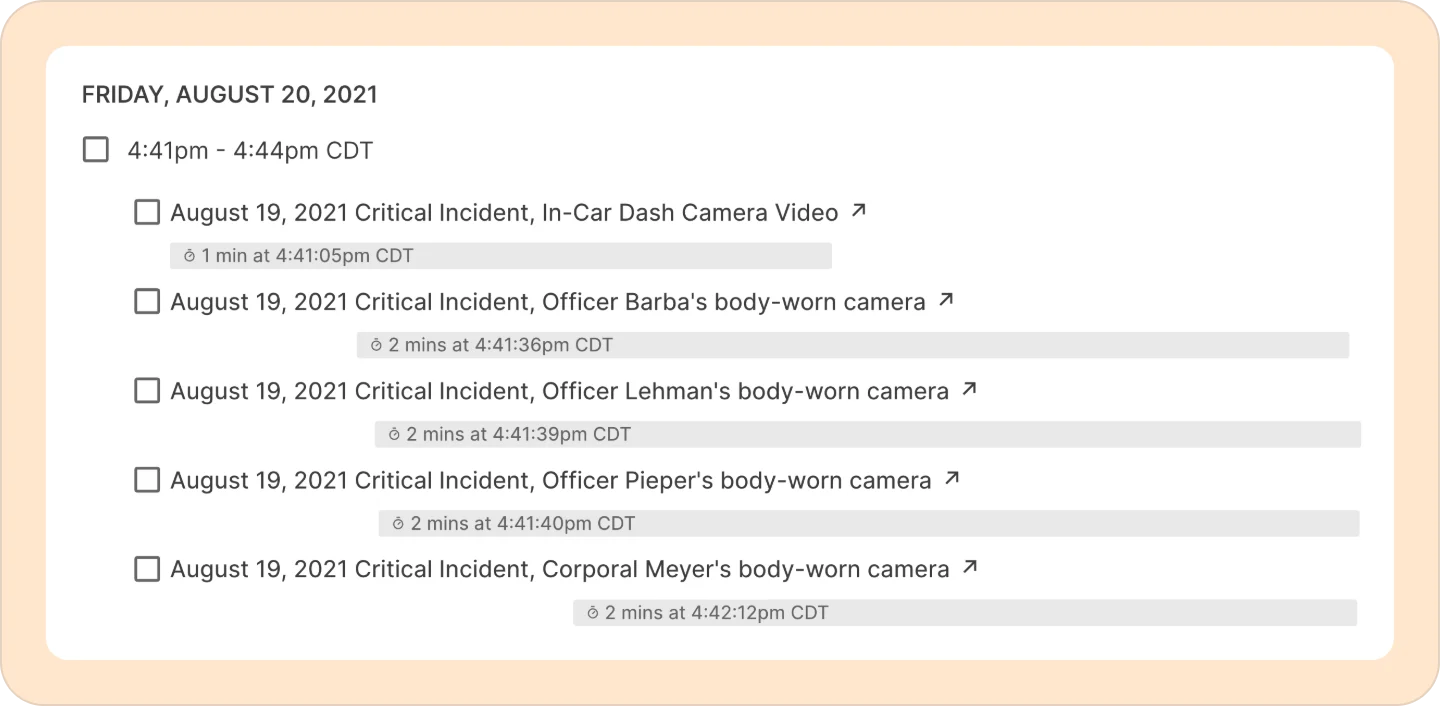 Timeline view in Reduct