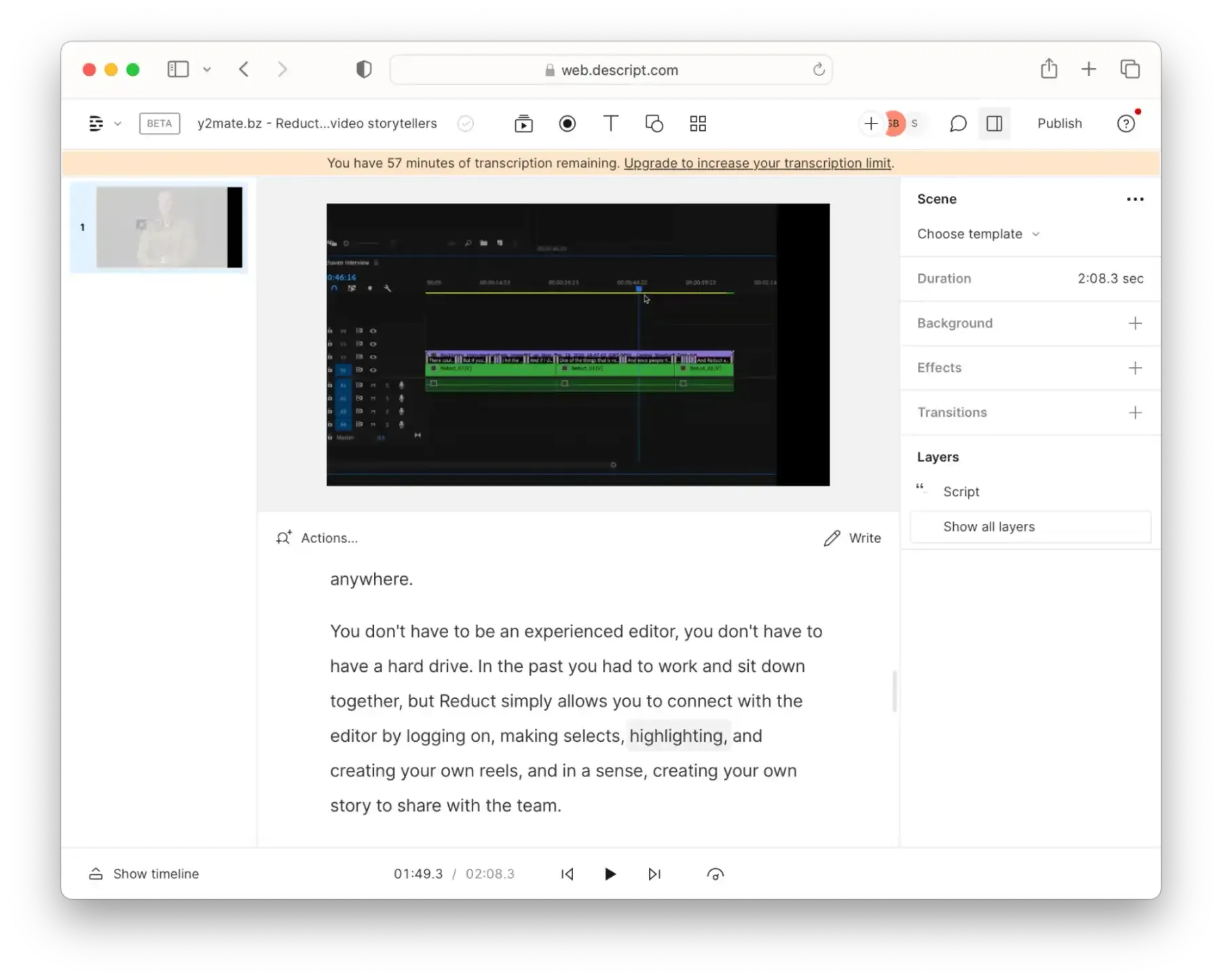DescriptTranscriptionInterface