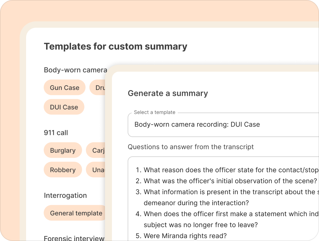 custom summary template for public defense